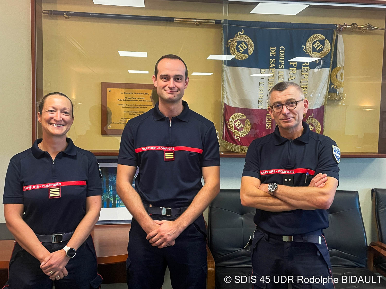 La médecin cheffe Claire GENEVE, le médecin capitaine Côme LOURDE, le contrôleur général Christophe FUCHS